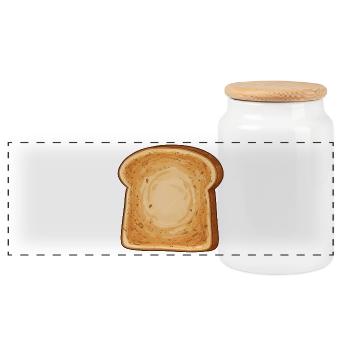 toast - Panoramic Cookie Jar with Wooden Lid - white - Front