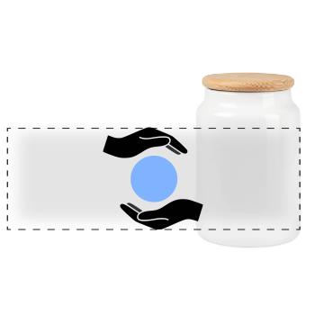 Monde de la Balle de Protection des Mains - Boîte à biscuits avec couvercle en bois - blanc - Devant