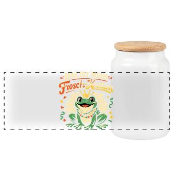 Voici mon costume de grenouille - Boîte à biscuits avec couvercle en bois - blanc - Devant