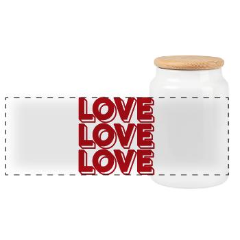 Typographie de l’amour rétro - Boîte à biscuits avec couvercle en bois - blanc - Devant