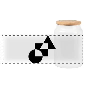Geometric Bold Shapes Design T-Shirt - Panoramic Cookie Jar with Wooden Lid - white - Front