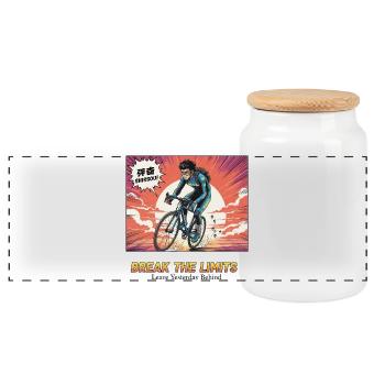 Héros du cyclisme Break The Limits - Boîte à biscuits avec couvercle en bois - blanc - Devant
