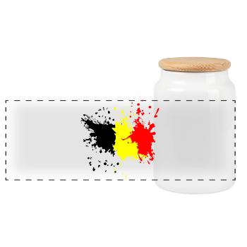 Belgium Splash - Panoramic Cookie Jar with Wooden Lid - white - Front