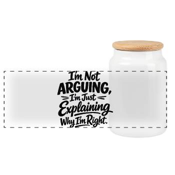 Je ne discute jamais, j’explique juste pourquoi j’ai raison. - Boîte à biscuits avec couvercle en bois - blanc - Devant