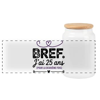 50 ans Anniversaire 25 ans Pour La Deuxième Fois - Boîte à biscuits avec couvercle en bois - blanc - Devant