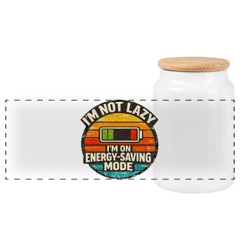 Humour en mode économie d’énergie - Boîte à biscuits avec couvercle en bois - blanc - Devant