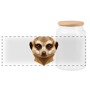 Erdmännchen Meerkat Süßes Surikate Mangusten - Panorama Keksdose mit Holzdeckel - Weiß - Vorne