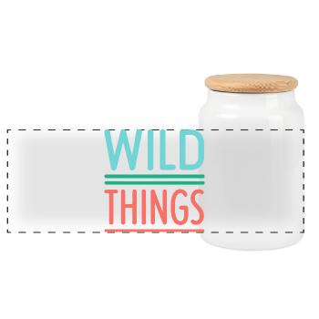 Wild Things Pastel Retro - Panorama Keksdose mit Holzdeckel - Weiß - Vorne