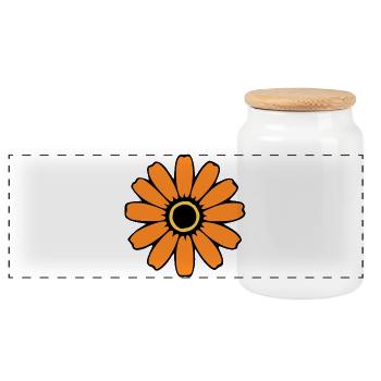 Orange Flower Flowers Blossom Wildflowers Hippie - Panoramic Cookie Jar with Wooden Lid - white - Front