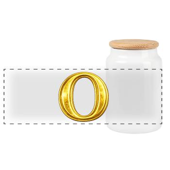 Design en anneau en or - Boîte à biscuits avec couvercle en bois - blanc - Devant