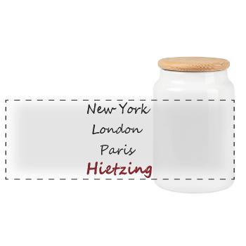 Städtische Handschrift NY, London, Paris, Hietzing - Panorama Keksdose mit Holzdeckel - Weiß - Vorne