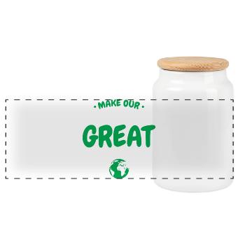 Faire de notre planète une grande écologie verte de la Terre Art - Boîte à biscuits avec couvercle en bois - blanc - Devant