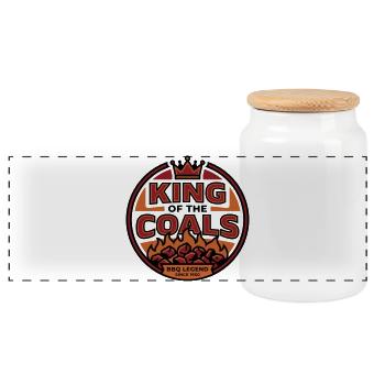 Roi des Braises Charbon de Bois Légende - Boîte à biscuits avec couvercle en bois - blanc - Devant