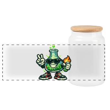 Héros de laboratoire avec Signe de la Paix et Flamme - Boîte à biscuits avec couvercle en bois - blanc - Devant