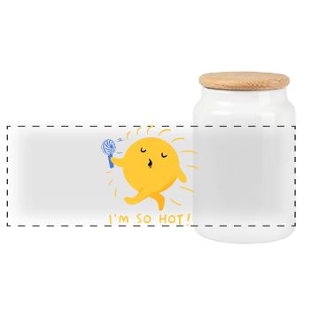 Costume mignon de dessin animé Soleil Adolescente d’été - Boîte à biscuits avec couvercle en bois - blanc - Devant