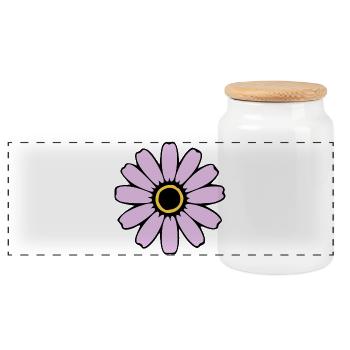 Blume pastell Blumen Blüte pastellfarben  Geschenk - Panorama Keksdose mit Holzdeckel - Weiß - Vorne