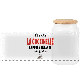 T’es pas la coccinelle la plus brillante du jardin - Boîte à biscuits avec couvercle en bois - blanc - Devant