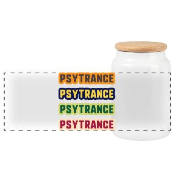 Pile de couleurs Psytrance - Boîte à biscuits avec couvercle en bois - blanc - Devant