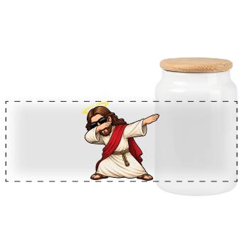 Tamponnement de Jésus - Boîte à biscuits avec couvercle en bois - blanc - Devant