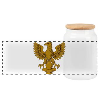 Emblème de l’Aigle d’Or - Boîte à biscuits avec couvercle en bois - blanc - Devant