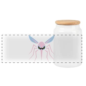 Mosquito, Mosquito, Insect, Evil - Panoramic Cookie Jar with Wooden Lid - white - Front