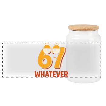Six Seven Whatever Italian Brainrot Humor Meme  - Panorama Keksdose mit Holzdeckel - Weiß - Vorne