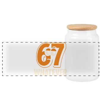 Six Seven Whatever Italian Brainrot Humor Meme  - Panorama Keksdose mit Holzdeckel - Weiß - Vorne
