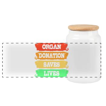 Liver Organ Donor Liver Donation Organ Donor - Panoramic Cookie Jar with Wooden Lid - white - Front