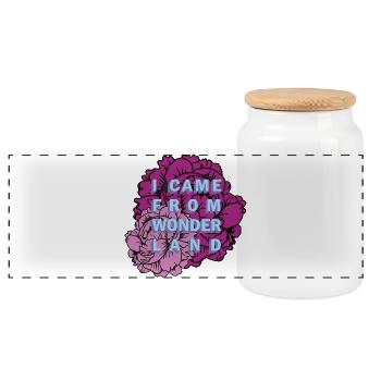 Motif des Fleurs du Pays des Merveilles - Boîte à biscuits avec couvercle en bois - blanc - Devant