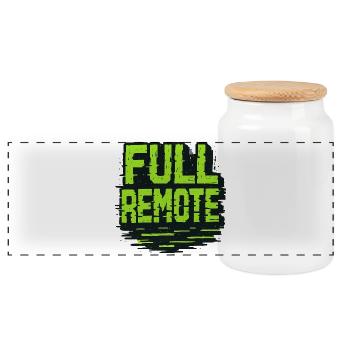 Full Remote : La Science du Distanciel Absolu - Boîte à biscuits avec couvercle en bois - blanc - Devant