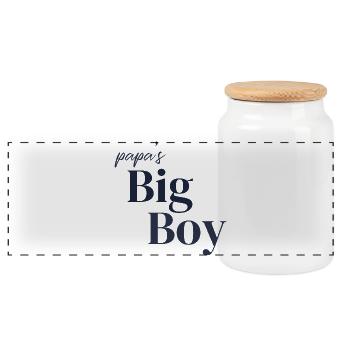 Papa‘s Big Boy - Panorama Keksdose mit Holzdeckel - Weiß - Vorne
