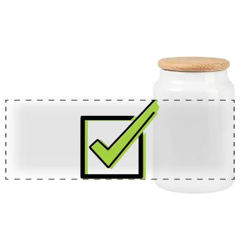 Boîte dessinée à cocher la liste de contrôle - Boîte à biscuits avec couvercle en bois - blanc - Devant