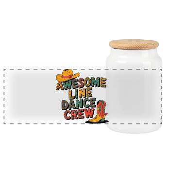Western Line Dance Crew - Panorama Keksdose mit Holzdeckel - Weiß - Vorne