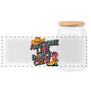 Équipe de danse en ligne de cowboy - Boîte à biscuits avec couvercle en bois - blanc - Devant