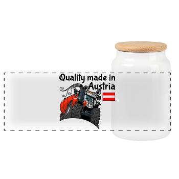 quality_made_in_austria - Panorama Keksdose mit Holzdeckel - Weiß - Vorne
