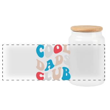 Cool Dads Club Retro Typo - Panoramic Cookie Jar with Wooden Lid - white - Front