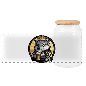 Igel Bier Lustig - Panorama Keksdose mit Holzdeckel - Weiß - Vorne