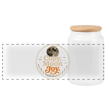 Lunar Joy Celestial Vintage-Design - Panorama Keksdose mit Holzdeckel - Weiß - Vorne