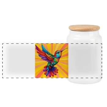 colibri - Boîte à biscuits avec couvercle en bois - blanc - Devant