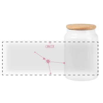Constellation des étoiles du signe du Cancer rose pastel - Boîte à biscuits avec couvercle en bois - blanc - Devant
