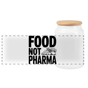 Food Not Pharma - Panoramic Cookie Jar with Wooden Lid - white - Front