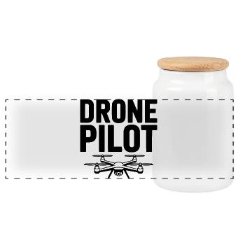 pilote de drone - Boîte à biscuits avec couvercle en bois - blanc - Devant
