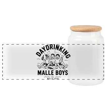 Malle 2026 Daydrinking Malle Boys 2026 - Panoramic Cookie Jar with Wooden Lid - white - Front