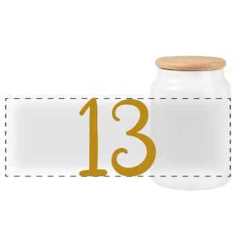 13 - Boîte à biscuits avec couvercle en bois - blanc - Devant
