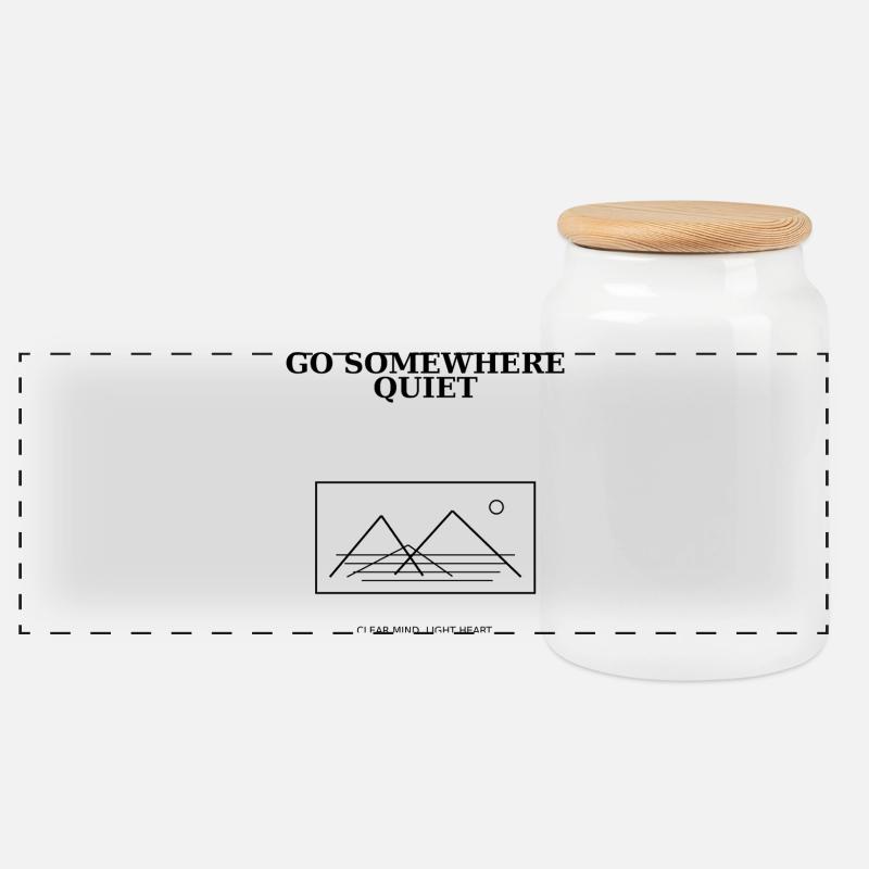 08_go_somewhere_quiet - Panorama Keksdose mit Holzdeckel - Weiß