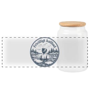 Bain Glacé Volontaire Humour Suédois - Panoramic Cookie Jar with Wooden Lid - white - Front