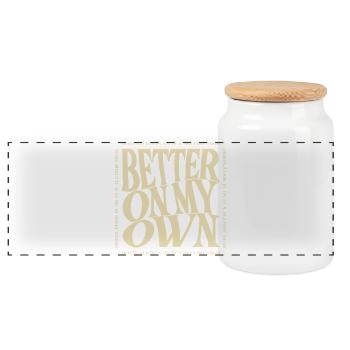Mieux tout seul - Boîte à biscuits avec couvercle en bois - blanc - Devant