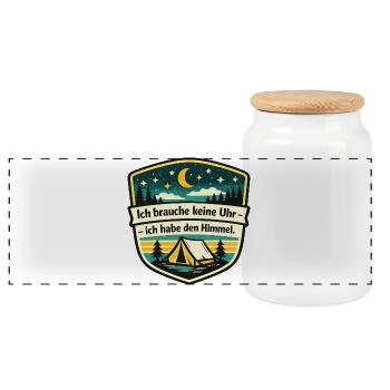 Campeur - Boîte à biscuits avec couvercle en bois - blanc - Devant