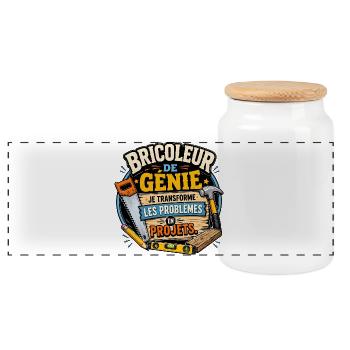 Bricoleur Génie Projets - Boîte à biscuits avec couvercle en bois - blanc - Devant