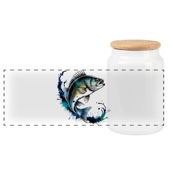 Conception de perchoirs - Boîte à biscuits avec couvercle en bois - blanc - Devant